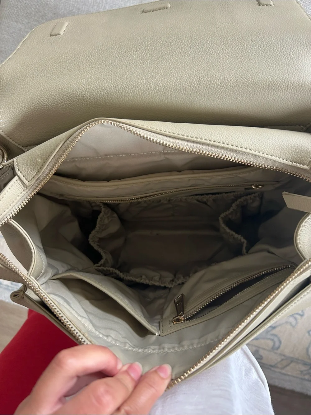 Minimalist Taupe Backpack - Women